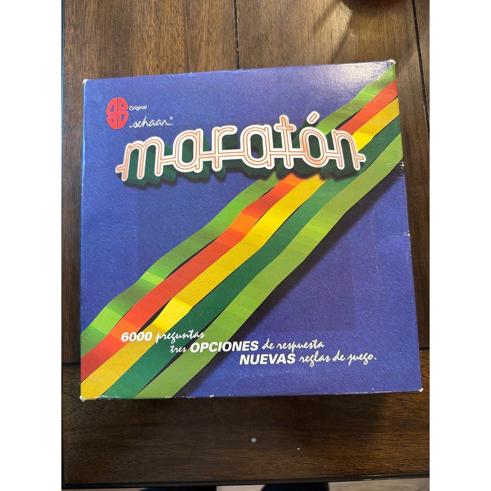 Vintage Maratón Con Opciones Original Schaar Spanish Trivia Board Game
